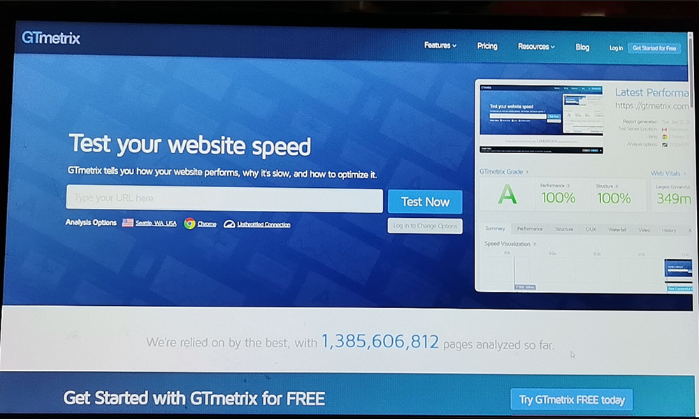 GTmetrix 網站加載速度測試