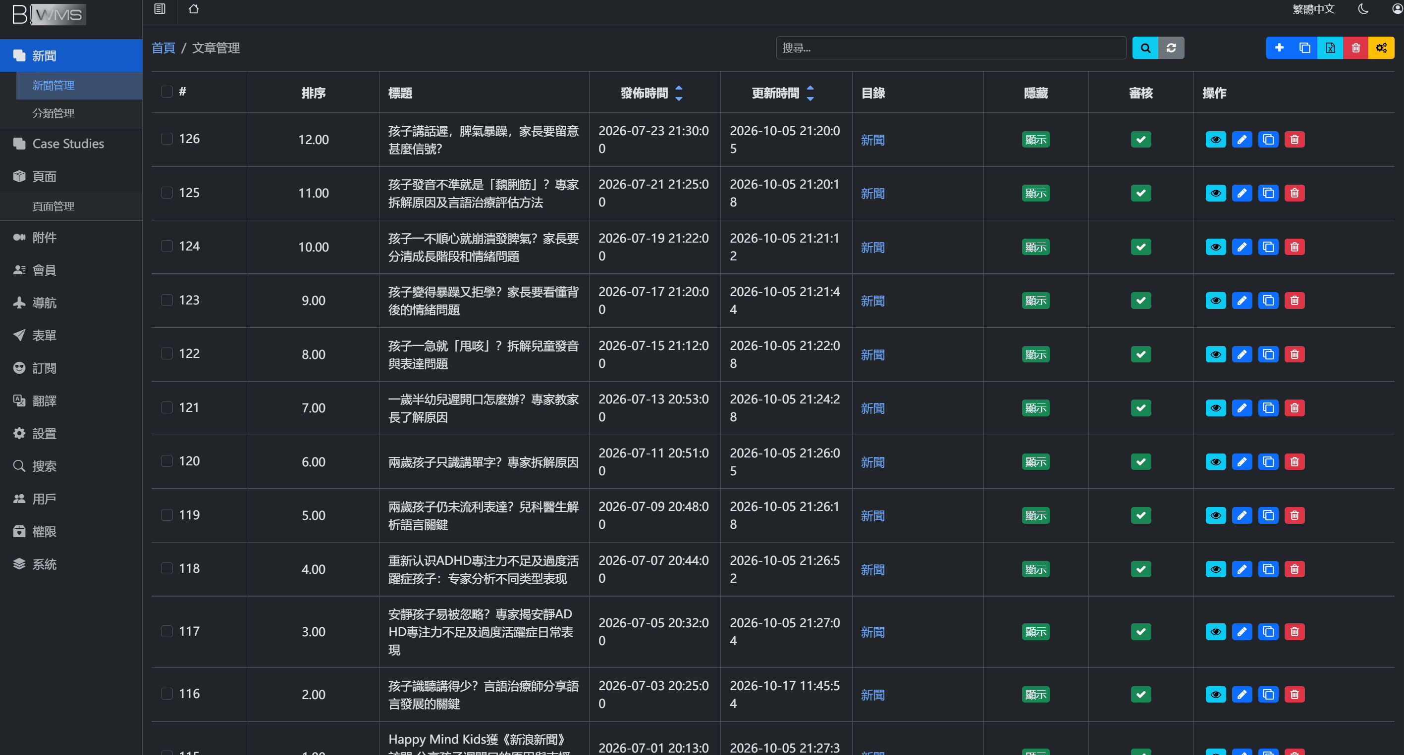CMS 多網站內容同步結果及失敗原因清單